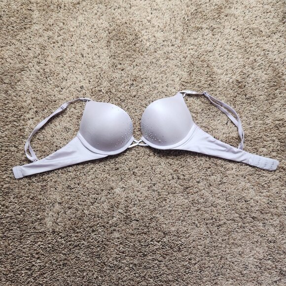 Victoria's Secret Purple Bombshell Plunge Rhinestone Push Up Bra - Picture 1 of 7